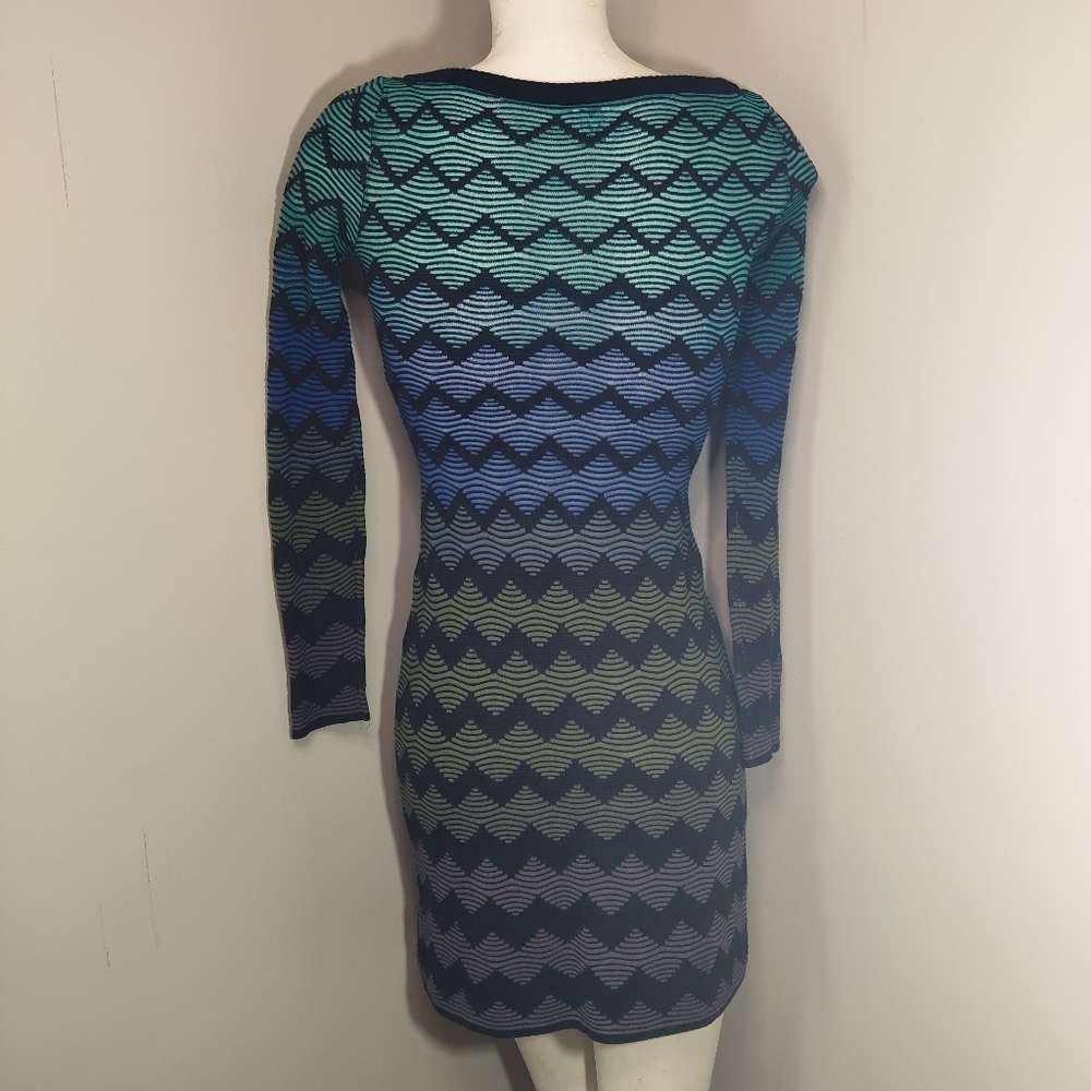 M Missoni Wave Knit Long Sleeve Bodycon Dress Size 40 IT SMulticolor - Picture 5 of 14